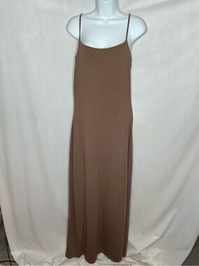 GUC Brazilian Brown Slip Cotton Blend Maxi Dress size Large